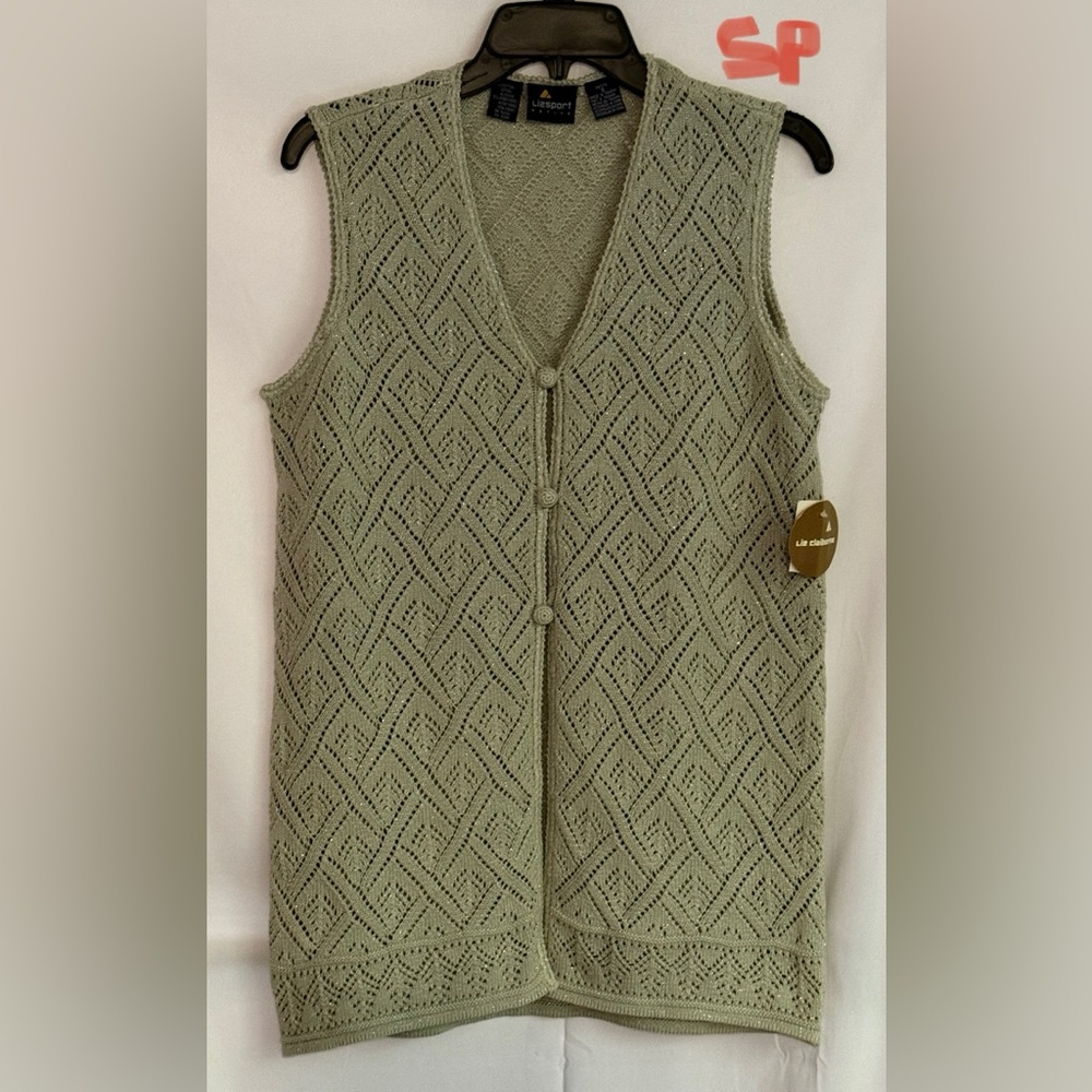 Liz Claiborne Light Green Knit Vest